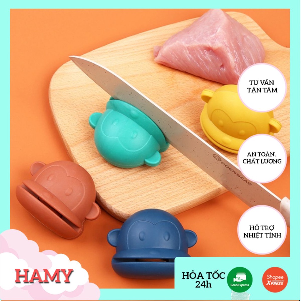 Dụng Cụ Mài Dao, Kéo Mini Hình Con Khỉ  Tiện Ích 2V2