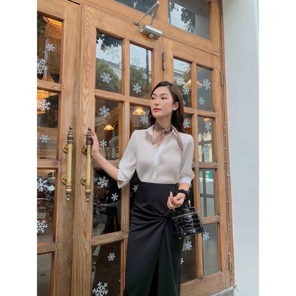 🍀 Chân váy đen dài 🍀 [HÀNG THIẾT KẾ Flane] cách điệu xoắn eo cho quý cô công sở | BigBuy360 - bigbuy360.vn