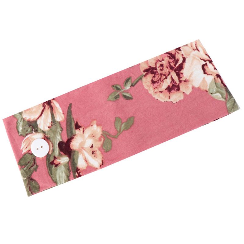 Băng Đô Cài Tóc Bản Rộng In Họa Tiết Hoa Nhiều Màu Kèm Giá Đỡ Nút Phong Cách Bohemian Hàn Quốc Cho Nữ