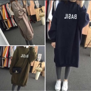 (R23)áo nỉ ulzzang dáng dài 2 màu(ảnh thật ở cuối)