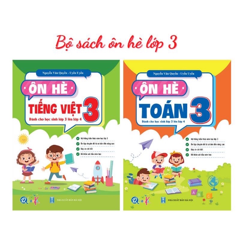 Sách - (Combo 2 cuốn) Ôn Hè Toán 3 + Tiếng Việt 3 (Dành Cho Học Sinh Lớp 3 Lên Lớp 4)
