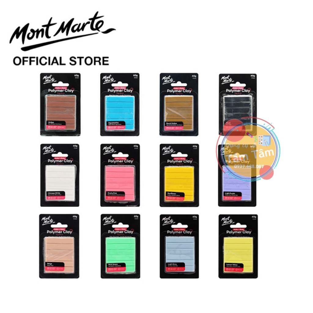 [TÂM TÂM] Đất sét Polymer, Mont Marte Make n Bake Polymer Clay 60g LINK 2/2
