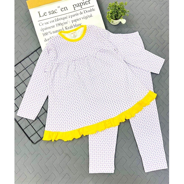 Bộ dài tay babydoll sz đại vải xuất đẹp