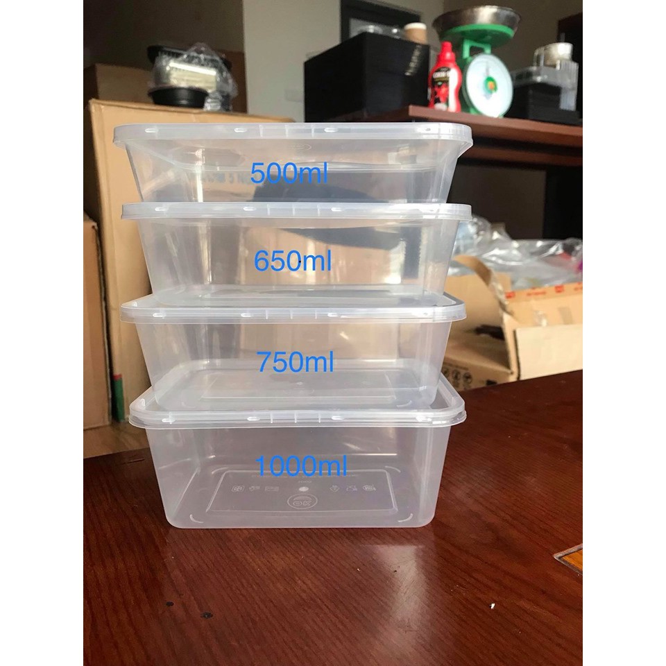 Combo 100 cái hộp hình chữ nhật thiếu 1000ml ( có nắp ) | BigBuy360 - bigbuy360.vn