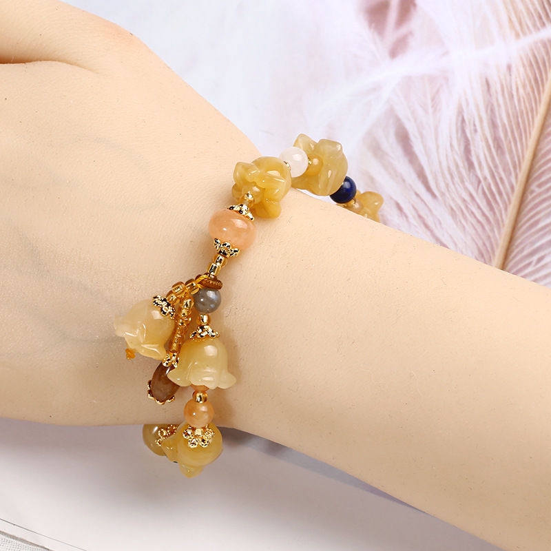 🌺7 Màu Sắc💖Vòng Tay Ngọc Bích Màu Vàng Tự Nhiên Làm Quà Tặng Valentine Cho Nữ