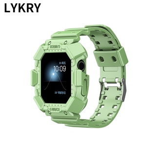 Dây đeo đồng hồ lykry bằng silicon mềm 2 trong 1 cho apple watch 40mm 44mm và iwatch series 7 6 5 4 3 2 1 se