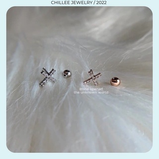 Khuyên tai xỏ [Chillee] CHỐNG DỊ ỨNG thép y tế nữ hình thánh giá chữ thập [KT-054|061]