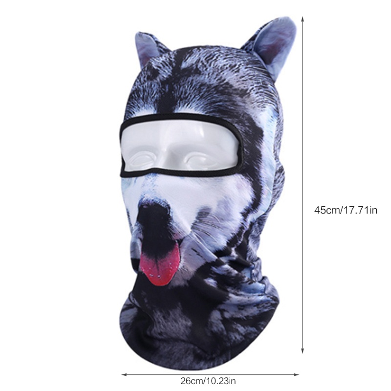 Mũ Balaclava Che Phủ Cổ Toàn Diện In Họa Tiết Động Vật 3D Cho Các Hoạt Động Thể Thao Thu Đông