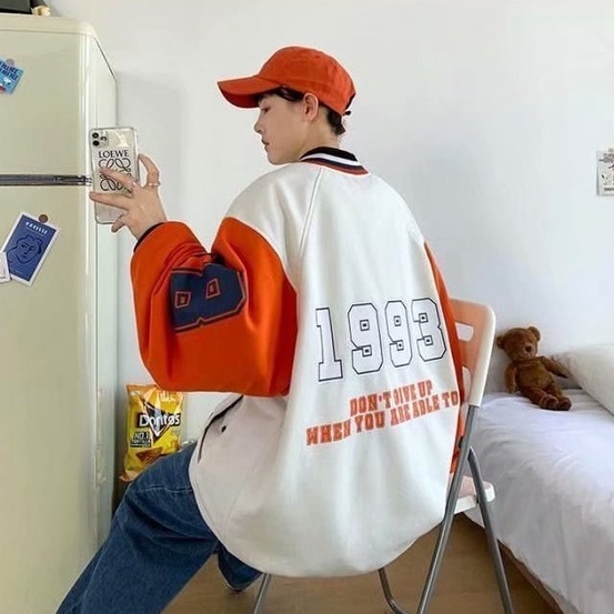 Áo khoác bóng chày form rộng phong cách hàn quốc mới cho nam