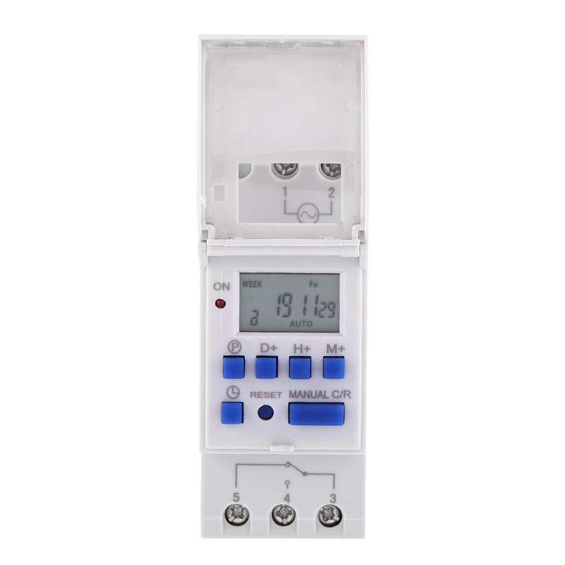 AHC15A DIN Rail Mounting Digital LCD Programmable Timer Switch ON/OFF AC 220V