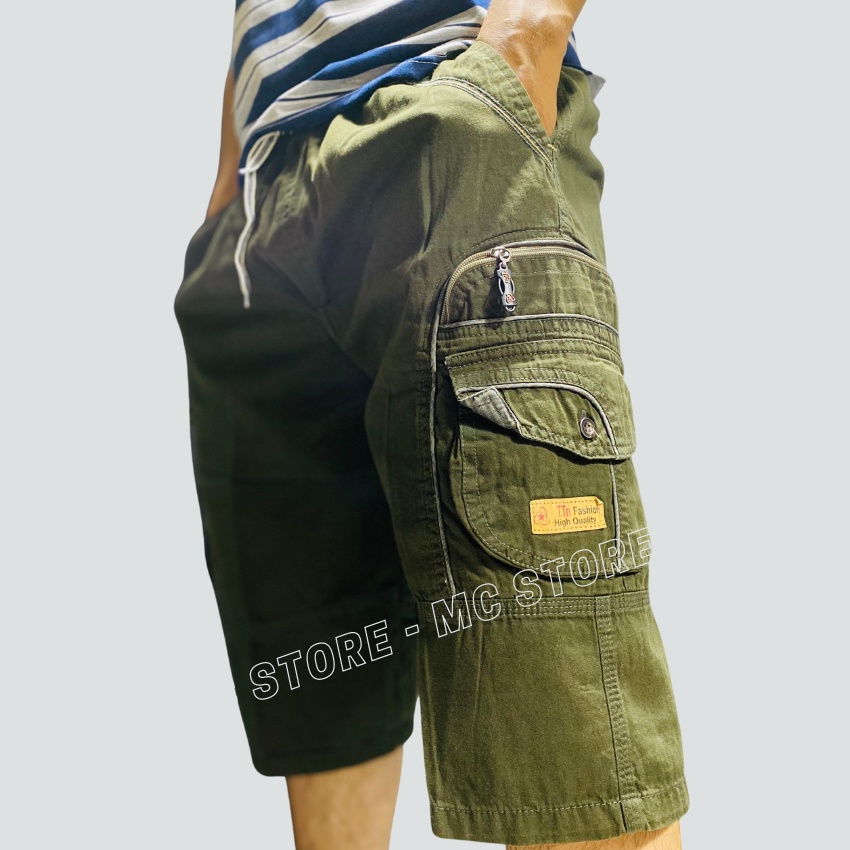 [FreeShip Xả Hàng]Quân Short Lửng Nam Kaki Lụa Túi Hộp Lưng Thun Co Giãn Cao Cấp 45-100kg
