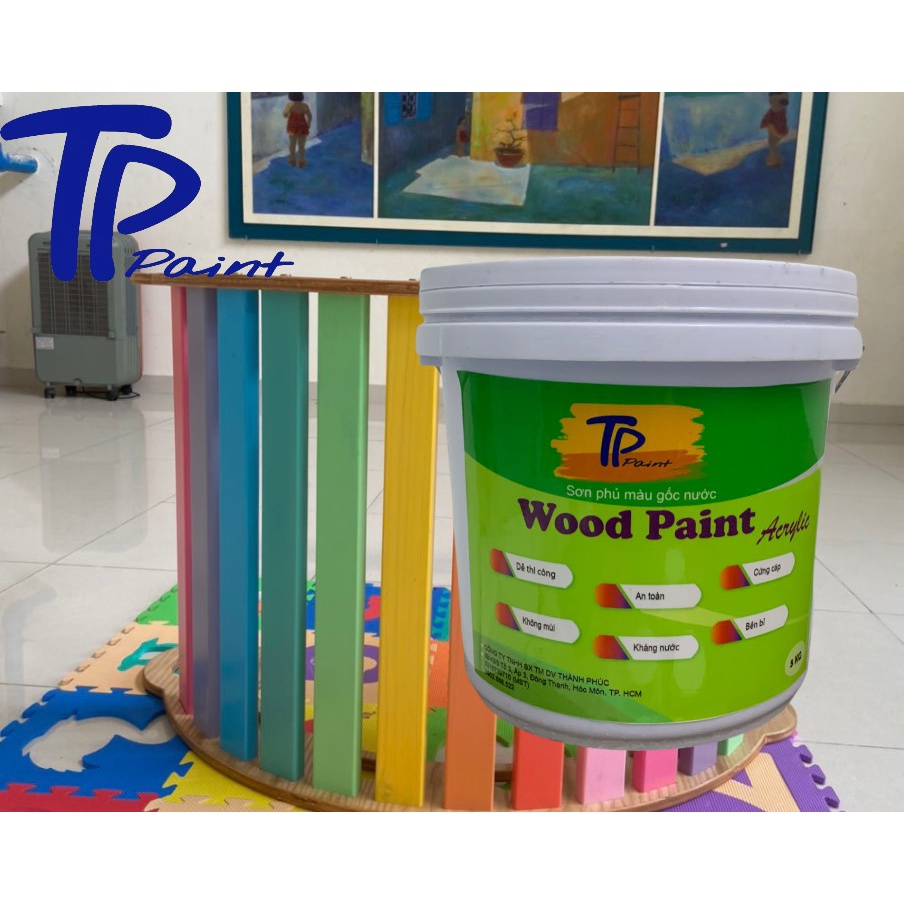 SƠN TINH TẾ 5 Kg   gốc nước , An toàn , không mùi , dành cho gỗ Tự nhiên và các loại gỗ CN