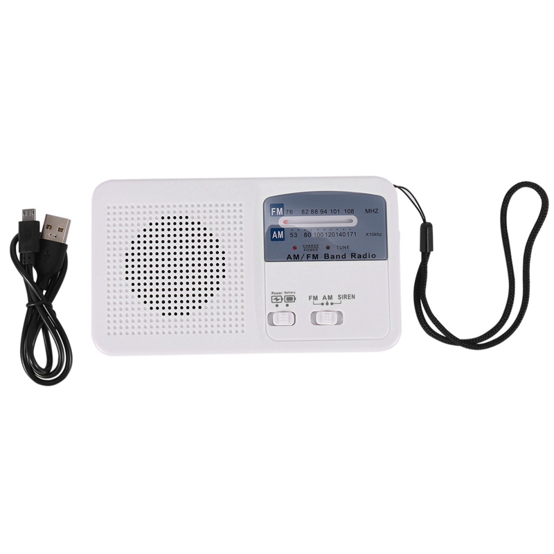 Radio Khẩn Cấp Sử Dụng Năng Lượng Mặt Trời Và Tay Quay Tự Động Sạc Pin USB FM / AM Tích Hợp Đèn Pin Điện Thoại