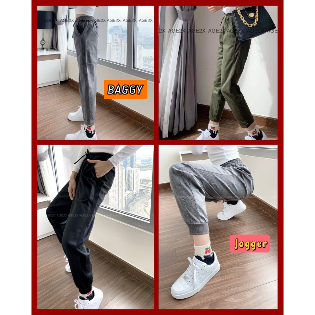 (ẢNH THẬT) Quần khaki nữ phom baggy, jogger chính hãng, nhiều COTTON, mềm, mát, nhẹ, thoải mái