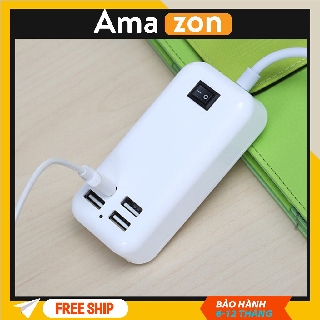 Ổ cắm usb 4 cổng 15w, ổ cắm có công tắc tắt mở tiện dụng