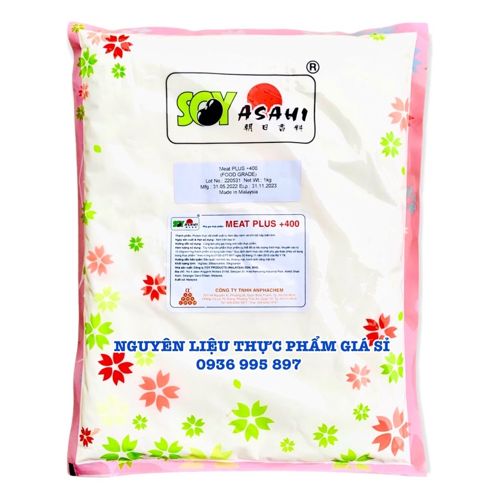 Bột đạm đậu nành MEAT PLUS +400 Malaysia tạo liên kết, dai dẻo, giữ nước cho xúc xích, giò chả