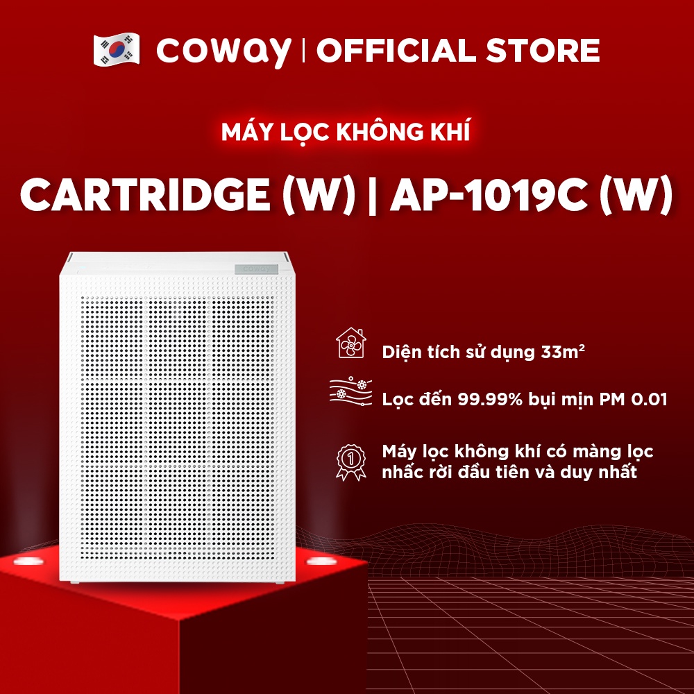 [Mã ELBAU5 giảm 5% đơn 300K] Máy lọc không khí Coway Cartridge (W) AP-1019C (W)