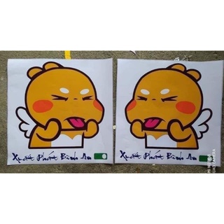 Tem cặp cute xuất phát dán trang trí xe ô tô, xe tải, xe ben