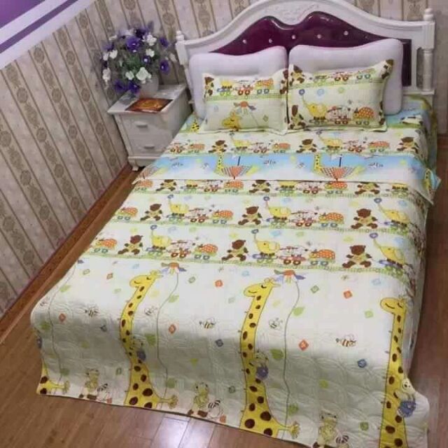 chăn ga gối hươu vàng