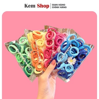 Chun buộc tóc cho bé, dây cột tóc Hàn Quốc 50 cái Fasshion Jewelry phụ kiện tóc cho bé gái- Kem Shop