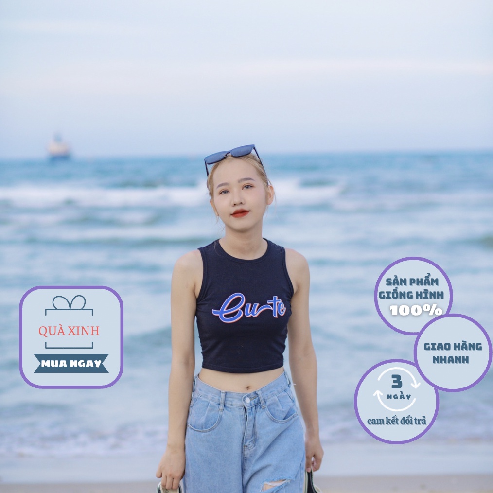 [Ảnh Thật] Áo Croptop Ba Lỗ Nữ Cá Tính