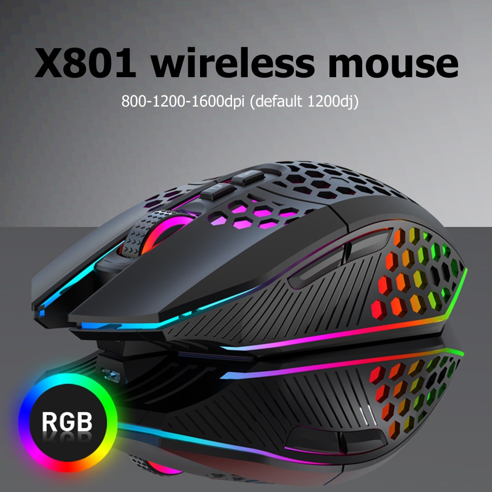 Chuột chơi game không dây 2.4g 7 nút 1600dpi có đèn LED nền cho PC & Notebook