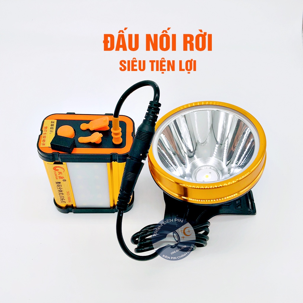 Đèn pin đội đầu SHANGYUAN 9806 LED 200W đèn đeo đầu siêu sáng bình rời có cổng usb  sạc điện thoại có đèn phụ bên hông