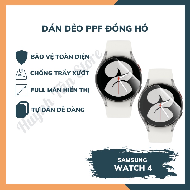 [Mua 1 tặng 1]Dán dẻo Samsung Watch 4  PPF  full hiển thị ,chống trầy xướt tốt, cảm ưng mượt, siêu mỏng boa cạnh cong