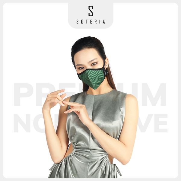 Khẩu trang thời trang Soteria Greenline ST014 - N95 lọc 99% bụi mịn 0.1 micro - Size S,M,L