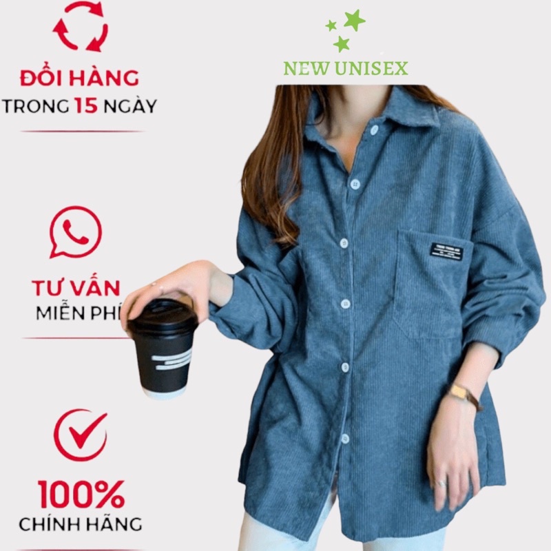 Áo Khoác Nhung Form Rộng 2 Túi Ngực Độc Đáo Phối Logo Thêu Cá Tính TP132 [NewUnisex]