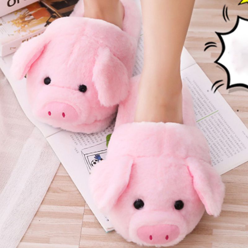 Dép Bông Đi Trong Nhà Chống Trượt Hình Chú Heo Hoạt Hình Dễ Thương