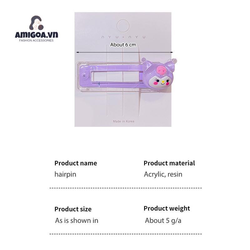 ✨✨Kẹp Tóc Dạng Thạch Trong Suốt Hình Cinnamoroll Hoạt Hình Dễ Thương Cho Bé Gái