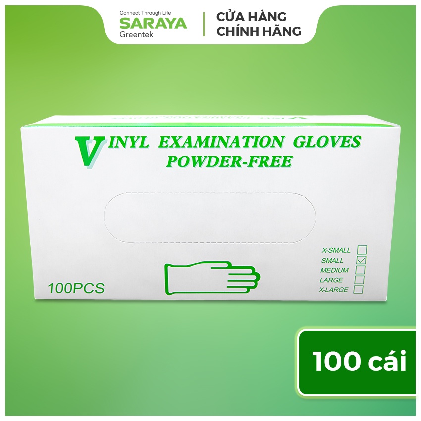 Găng Tay VINYL KHÔNG BỘT Dùng Trong Thực Phẩm, Vệ Sinh (Powder free Vinyl glove) - 100 CHIẾC/HỘP