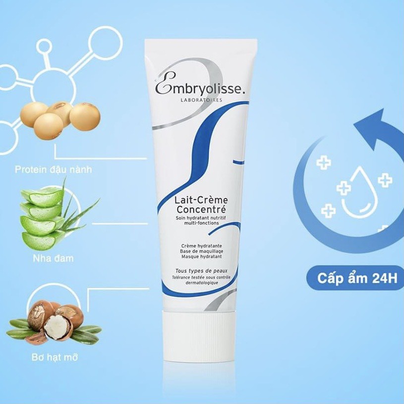 [Tem chính hãng] Kem dưỡng ẩm siêu phục hồi da Embryolisse lait creme concentre 30ml và 75ml của Pháp