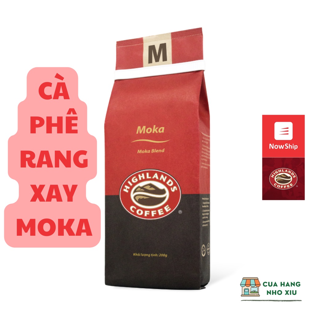 [Hỏa tốc]Cà Phê Rang Xay Moka Highlands Coffee 200g Cà phê Pha Phin Highland Dòng cao cấp
