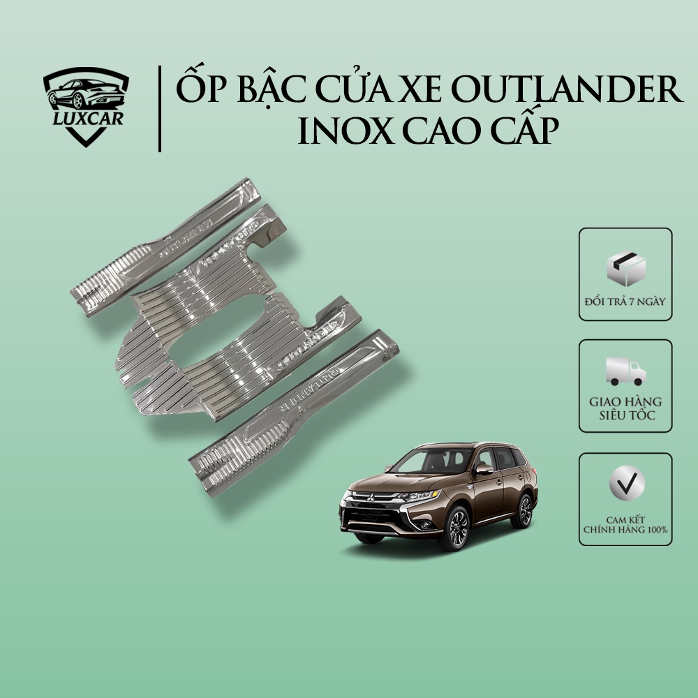 Ốp bậc cửa xe MITSUBISHI OUTLANDER | Chất liệu INOX-TITAN cao cấp LUXCAR