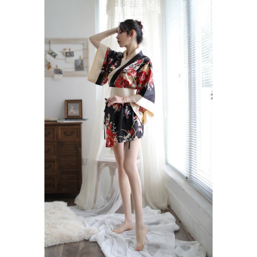 HÓT HÓT Choàng Ngủ Kimono Phong Cách Nhật Bản (Kèm Quần Chíp)