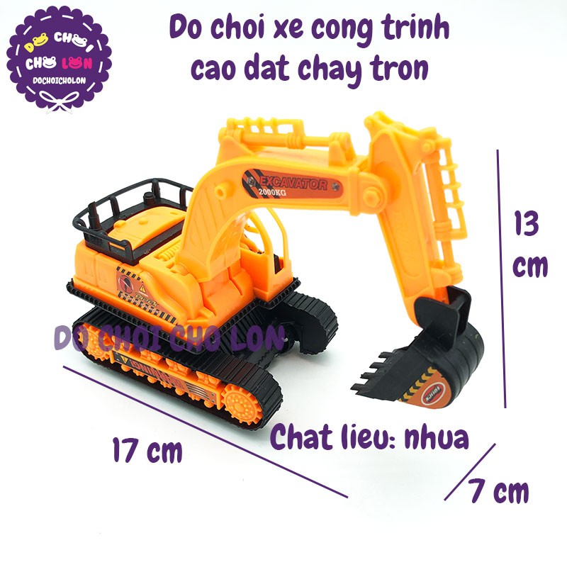 Đồ chơi xe cào đất bánh xích bằng nhựa chạy trớn 235X