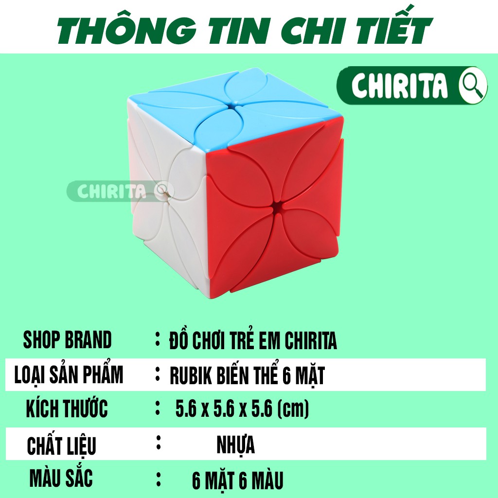 Rubik Biến Thể 6 Mặt CỎ 4 LÁ Xoay Trơn Mượt Giá Rẻ - Đồ Chơi Trẻ Em CHIRITA (Shop có rubik 3x3)