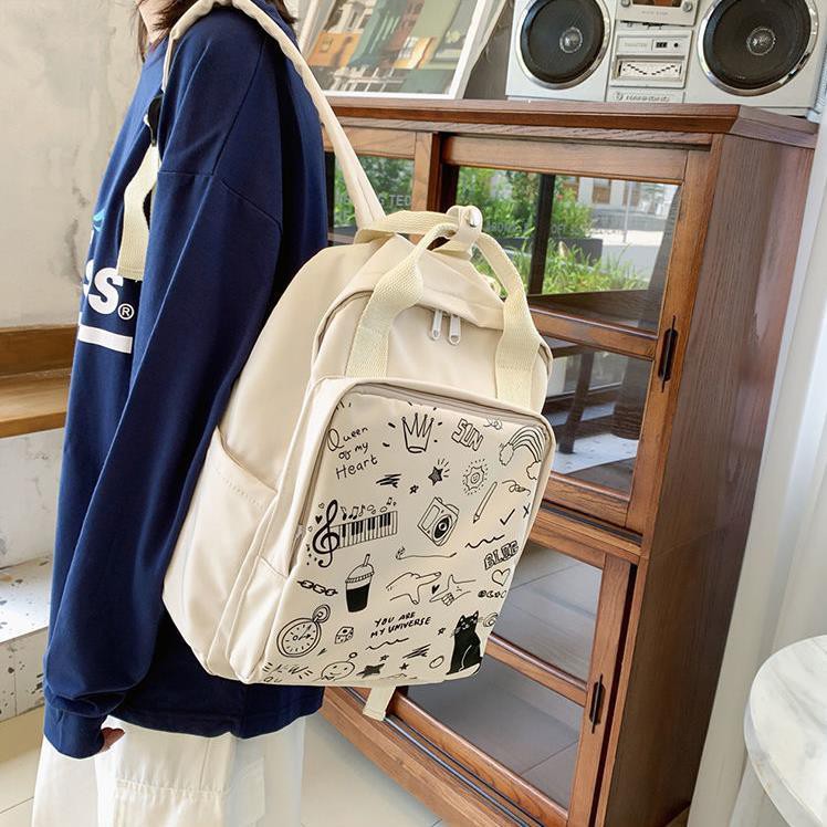 🌈Tặng một món quà nhỏ🎁Ba lô cao cấp Harajuku in hình graffiti Nhật Bản ba lô nữ học sinh