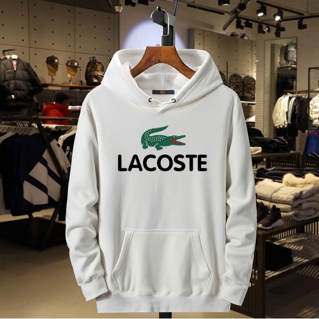 LACOSTE Áo Hoodie Lót Nhung Cotton Dáng Rộng Phong Cách Hàn Quốc Thời Trang Cho Nam