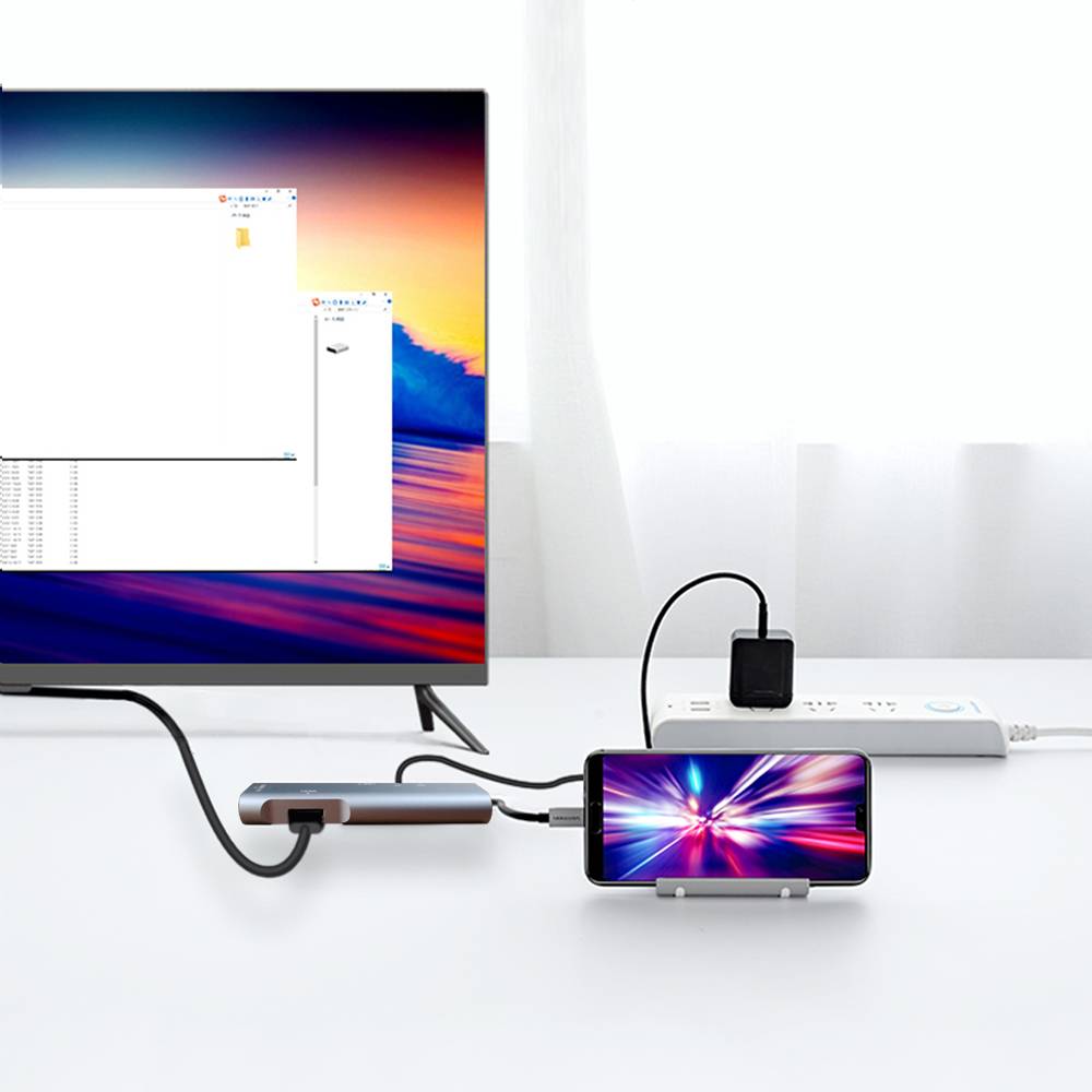 USB HUB C Loại C đến HDMI SD / TF card trạm USB 3.1docking cho Samsung HUAWEI Dex Macbook Pro iPad