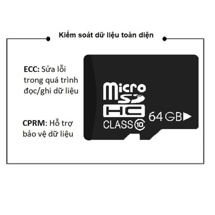 Thẻ nhớ 64G Class10 microSDHC  tốc độ cao chuyện dụng cho Camera IP wifi, Smartphone, loa đài, BH 2 năm 1 đổi 1