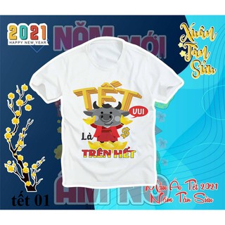 Áo thun gia đình - áo nhóm in họa tiết tết vui là trên hết cực hot - TET01
