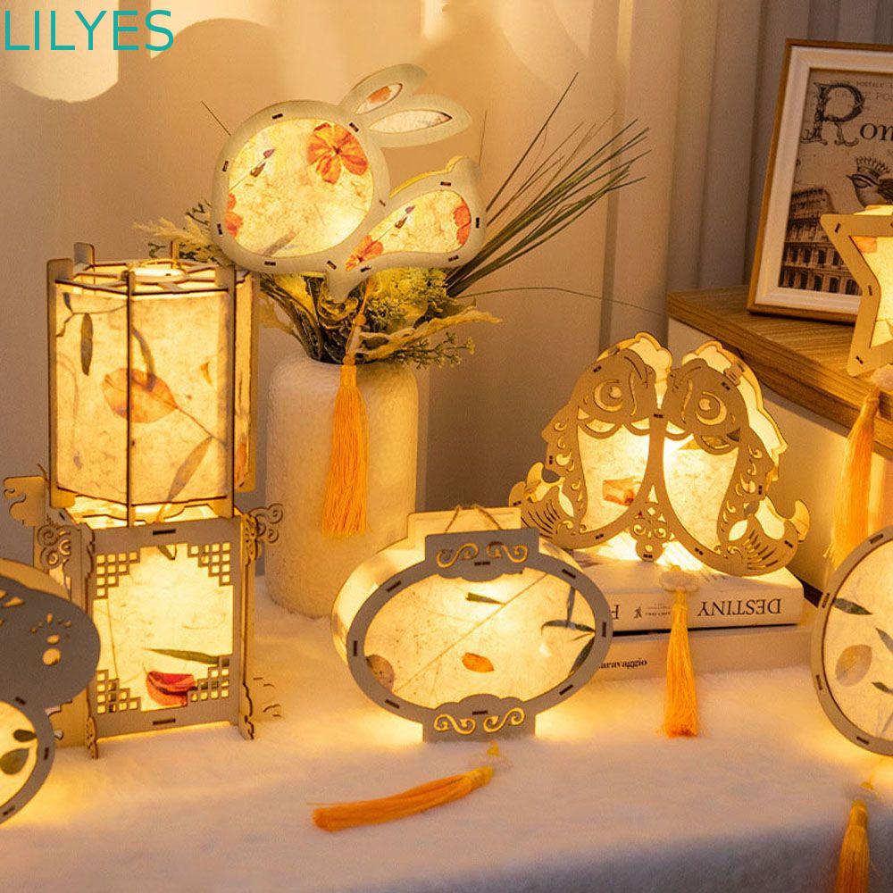 Lilyes Đèn Lồng Bằng Gỗ Hình Thỏ Mặt Trăng Trang Trí Trung Thu / Tiệc Tùng / Lễ Hội Trung Thu