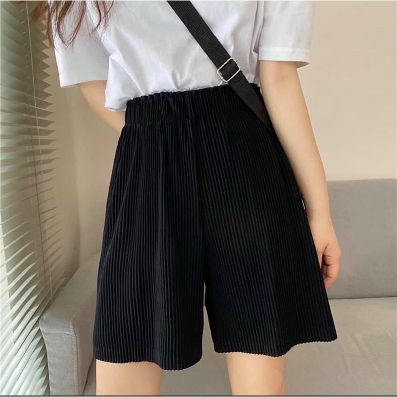 Quần short đùi nữ ống rộng xếp ly đẹp giá rẻ thời trang dễ thương