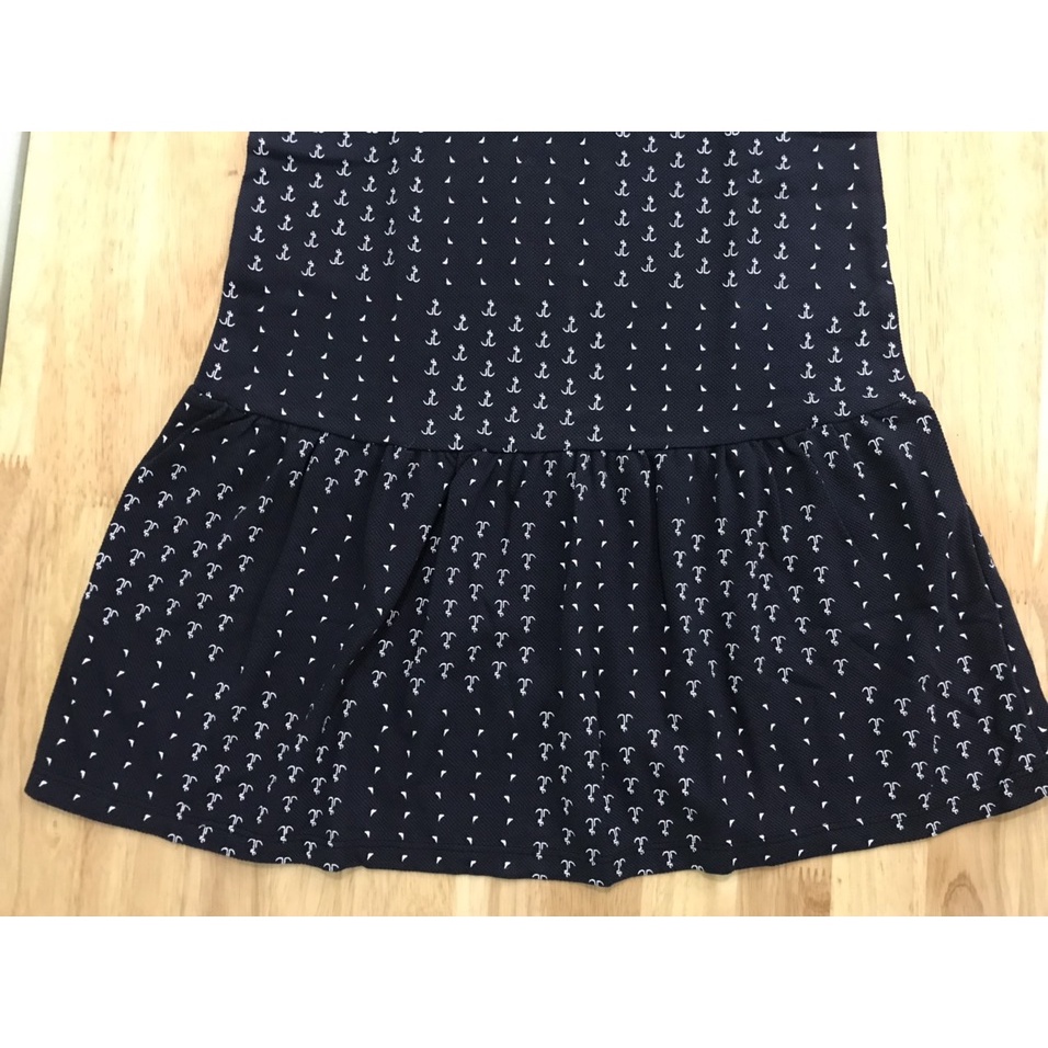 Váy đầm Polo xanh đen cho bé gái chất cotton thoáng mát có họa tiết neo nhỏ GD050710PXN