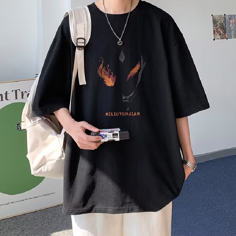 Áo Thun Dáng Rộng In Họa Tiết Hoạt Hình Phong Cách Hip Hop Thời Trang Mùa Hè Cho Nam Và Nữ size M-8XL