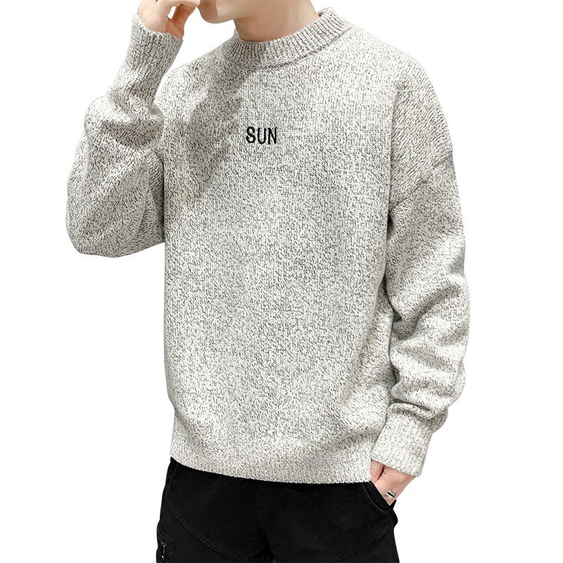 Áo Khoác Sweater Dệt Kim Dày Dáng Rộng Cổ Cao Kiểu Hàn Quốc Thời Trang Thu Đông Cho Nam