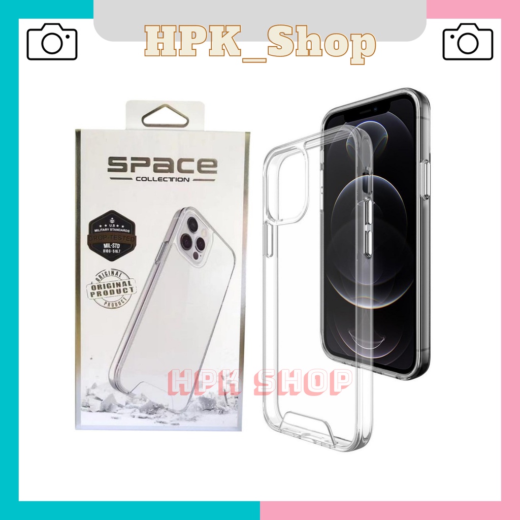 Ốp Lưng iPhone Space Trong Cạnh Vuông Không Ố Màu 6/6plus/6s/6splus/7/7plus/8/8plus/x/xr/xs/11/12/13/pro/max/plus/promax